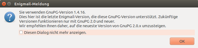 Enigmail-Meldung Enigmail-Meldung