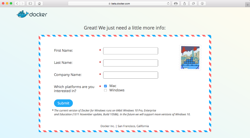 Registrierung Docker for Mac Beta Registrierung Docker for Mac Beta